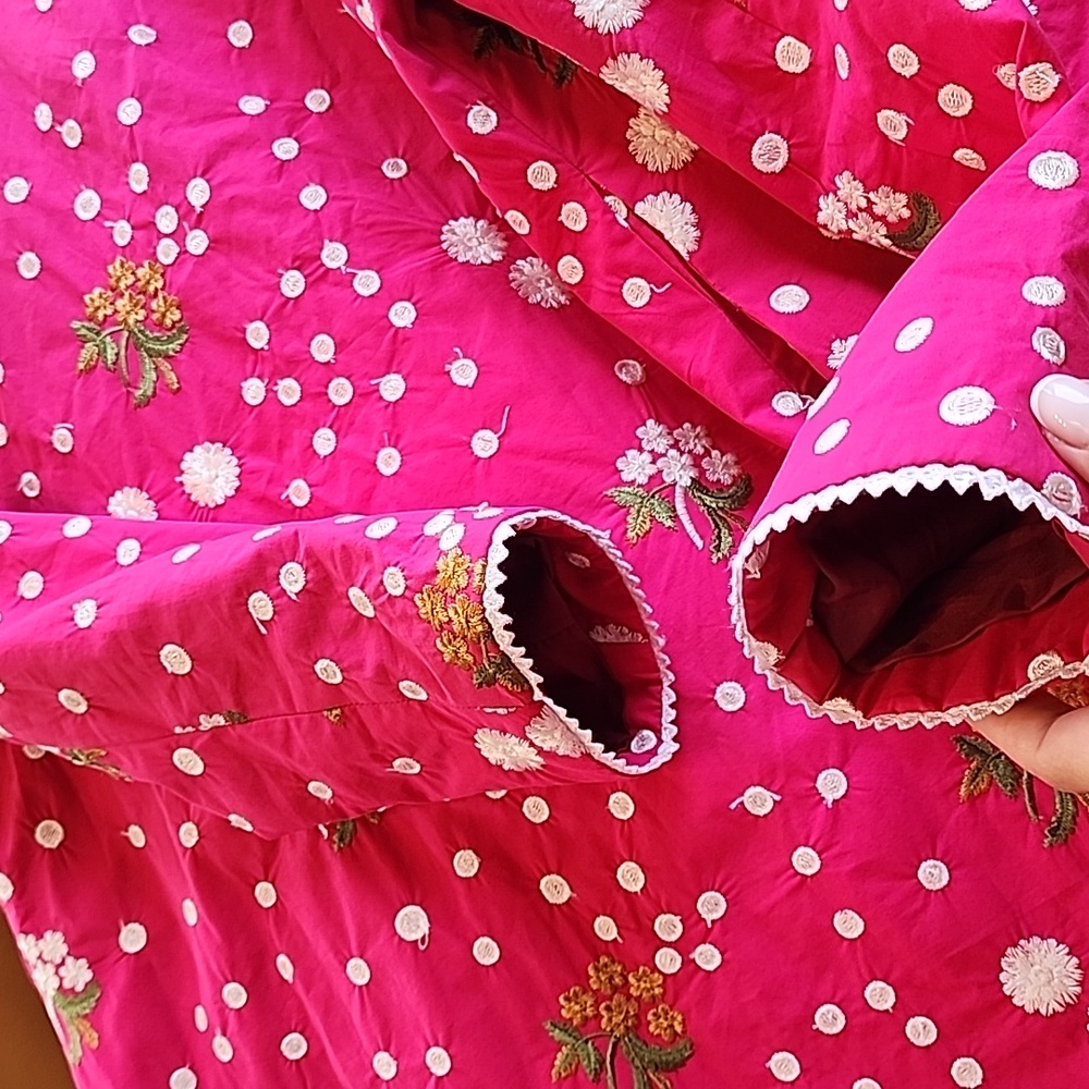 Pink Floral Long Coat - Picture 6 of 13